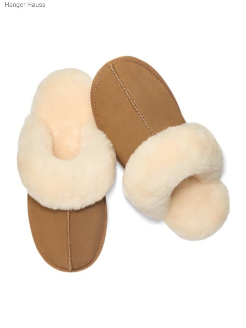 Australian Sheepskin Suede Scuff Slippers Cozy Slip-On House Shoes